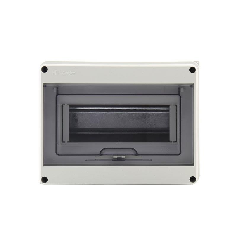 供应塑料配电箱8回路明装防雨空开盒家用室外HT-8防水防尘配电箱