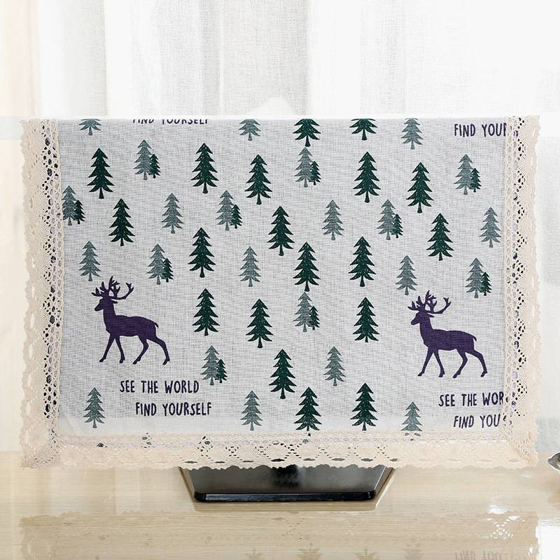 热卖学校办公棉麻电脑罩防尘罩 液晶台式曲面平面32寸电脑盖巾