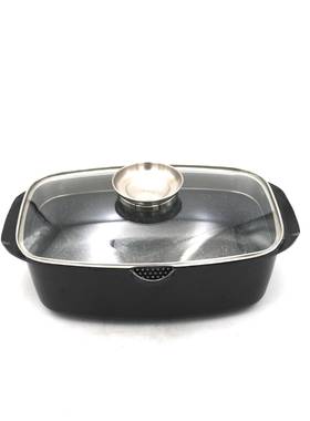 饭店用铸锅无涂层烤鱼煎锅牛排肉烤铁盘烤不粘锅工ALS56平底锅厂