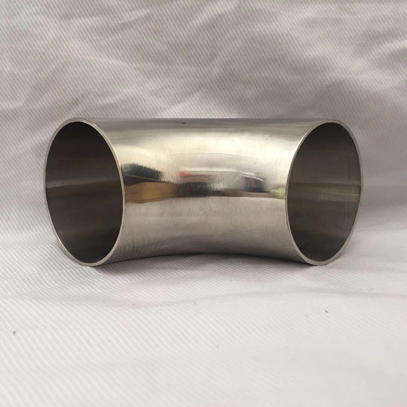 渠沃阀门管件304不锈钢冲压内外镜面抛光焊接弯牛奶102卫生级弯头