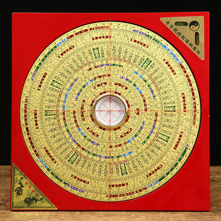 香港老字号综合罗盘万福堂高精度纯铜专业二十四山向罗盘八寸通胜