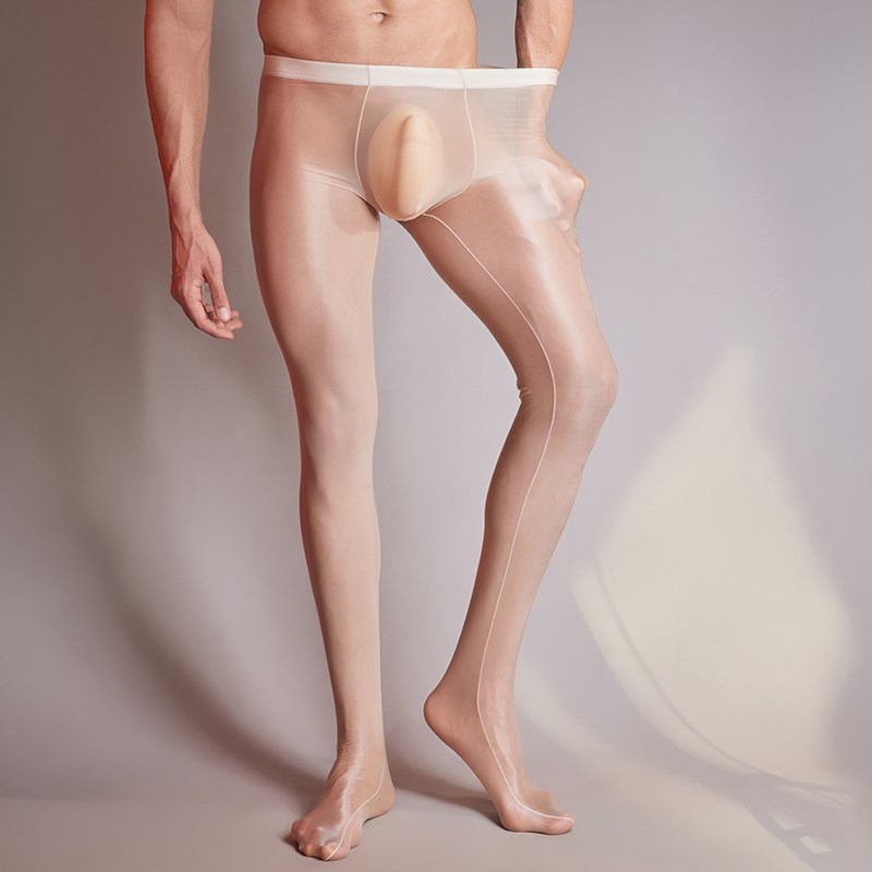 男生紧身油亮丝滑连裤袜塑性美腿袜黑色加档袜子超薄弹力袜打底袜