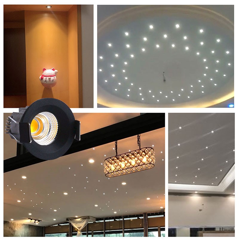 黑色嵌入式led防眩小射灯3W5W开孔3.5cm公分35mm客厅吊顶天花筒灯