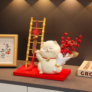 招财猫入户门口钥匙收纳玄关摆件鞋 饰品乔迁新居礼品 柜客厅家居装