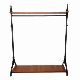 铁艺双层服装店展示架伸缩挂衣架男女童装店落地式货架中岛陈列架