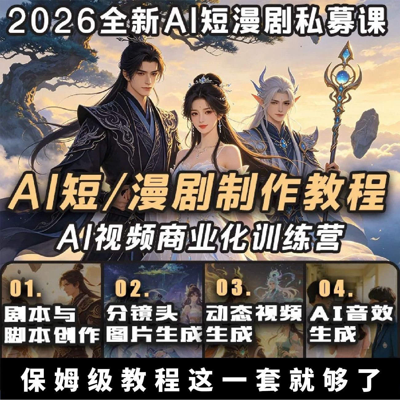 2026 AI漫剧制作教程 AI动态漫画微短剧软件资源视频课程创作解说图片