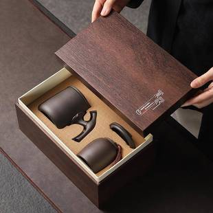 紫砂办公杯茶水分离带盖过滤杯罐组合大容量紫砂泡茶杯礼盒可雕刻