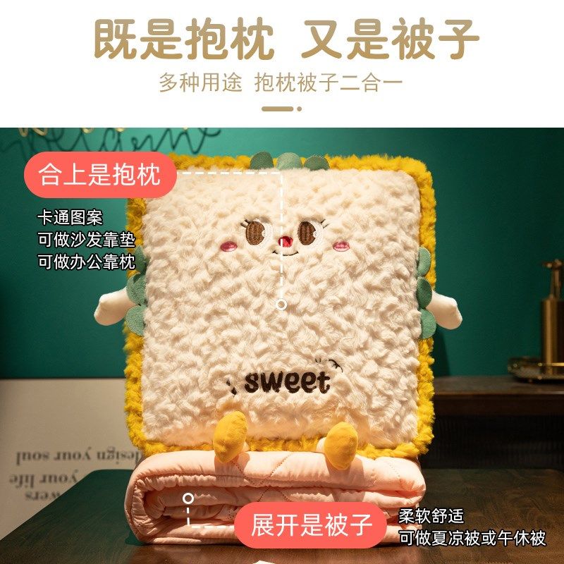 加厚抱枕被子两用办公室折叠午休毯子二合一午睡枕头汽车沙发靠枕,居家布艺,抱枕被,淘宝优惠券,粉丝福利购,淘宝优惠卷