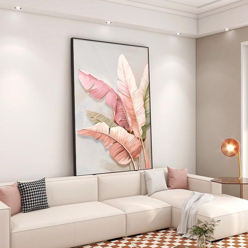 家大业大客厅装饰画奶油风沙发背景墙落地画大幅粉色入户玄关挂画,家居饰品,现代装饰画,淘宝优惠券,粉丝福利购,淘宝优惠卷