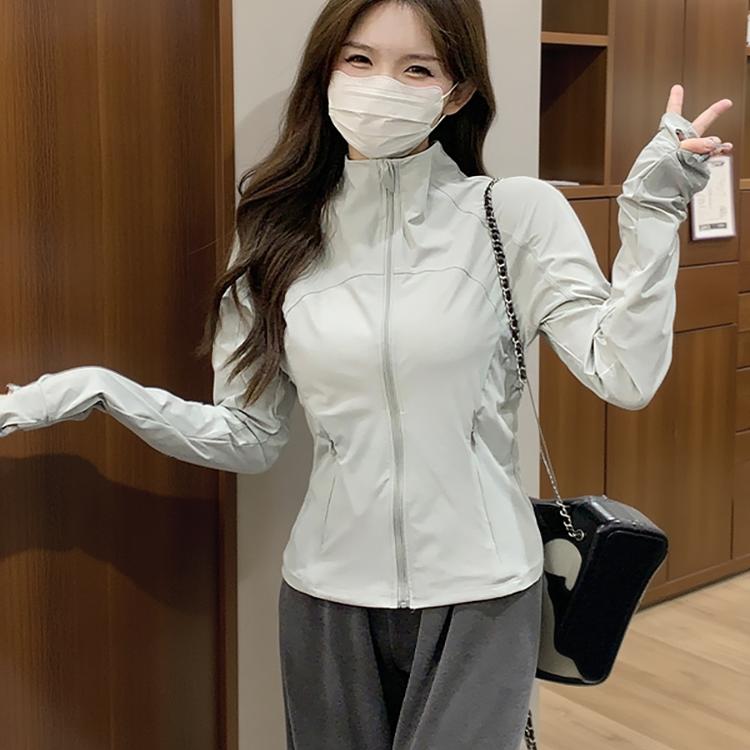 修身时尚防晒衣女夏季显瘦外套上衣防晒服冰丝立领瑜伽服薄款外衣