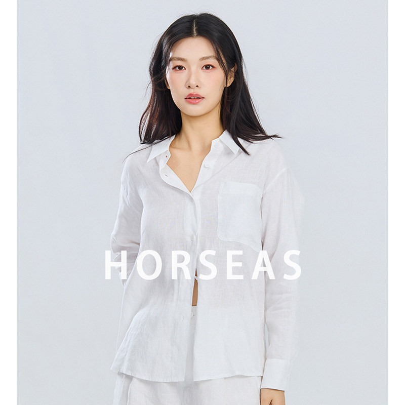 海边的马/HORSEAS汉麻简约衬衫图片