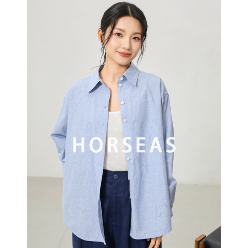 海边的马/HORSEAS麻棉宽松衬衫