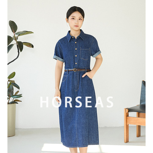 海边的马/HORSEAS牛仔连衣裙