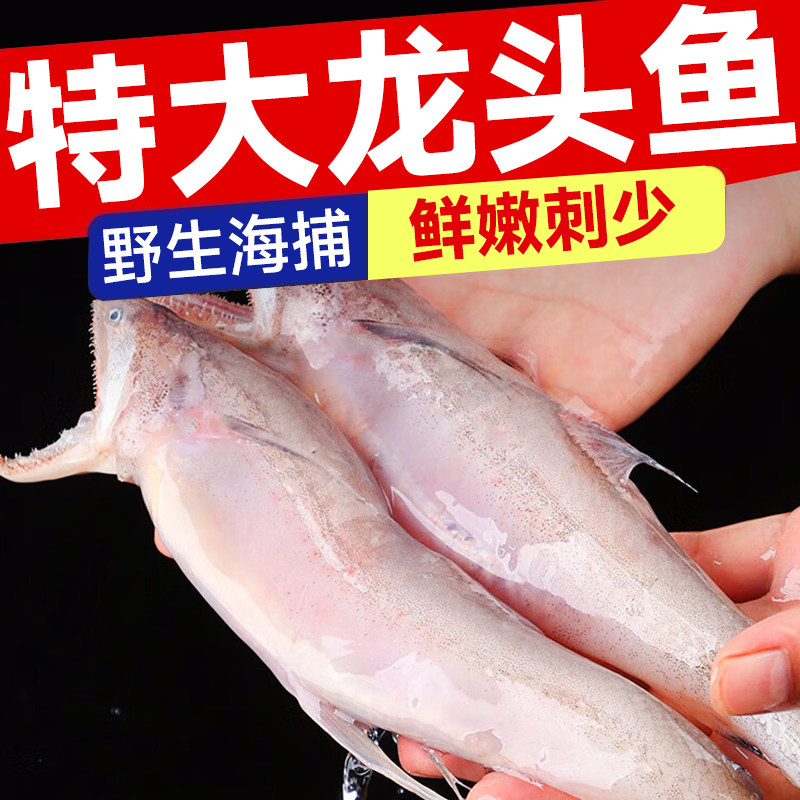 卖鱼七郎豆腐鱼鲜活特大号无骨鱼龙头鱼新鲜九肚鱼生鲜水潺一整箱