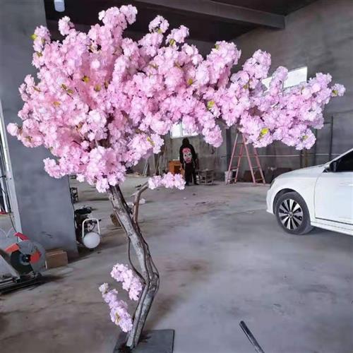 仿真樱花树桃花树假树婚庆假花商场室内装饰橱窗酒店落地摆件