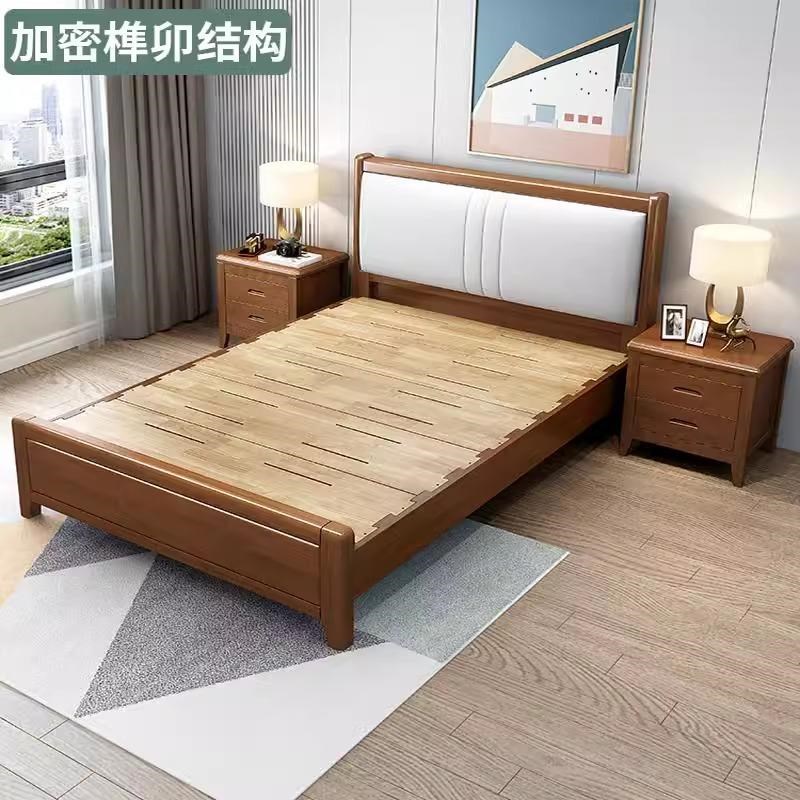 中式实木储物床1.5米1.35米软包家用儿童床1.Q2米气压高箱床单人
