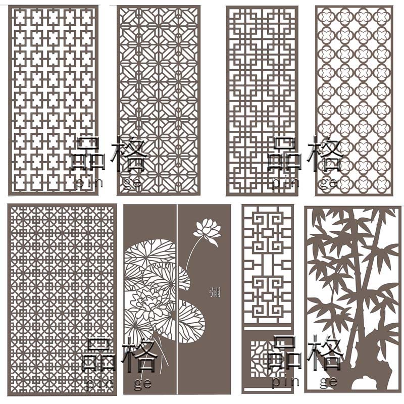 铁艺雕花屏e风餐饮酒店镂空隔断墙装饰花格窗客厅玄关金属格栅定