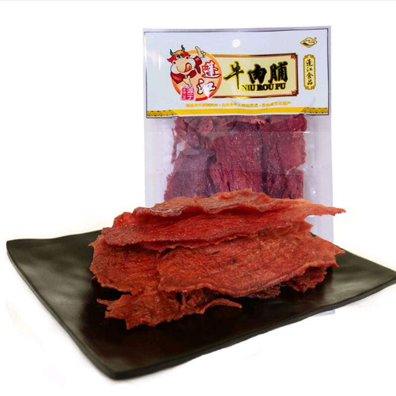 重庆蓬江120g广味牛肉脯 特色休闲零食牛肉片 清淡味微甜牛肉块