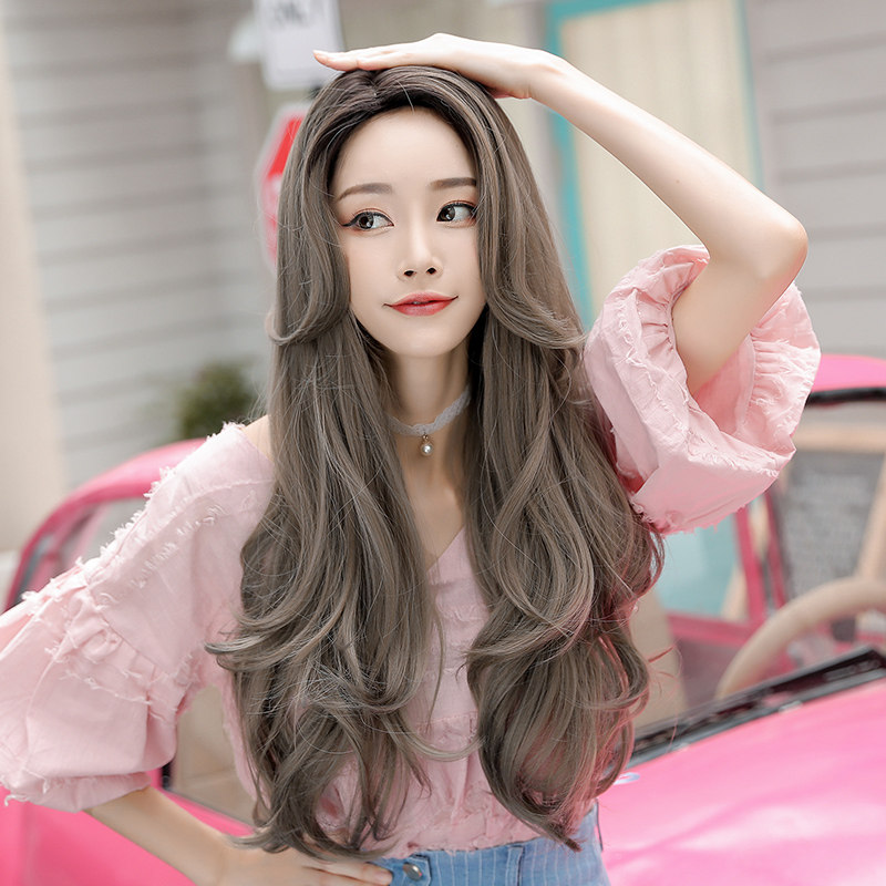 假发女长卷发大波浪长发中分v微卷发网红可爱蓬松自然逼真修脸头