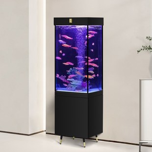 立式鱼缸客厅2025新款超白玻z璃小型带一体柜子竖型落地免换水族