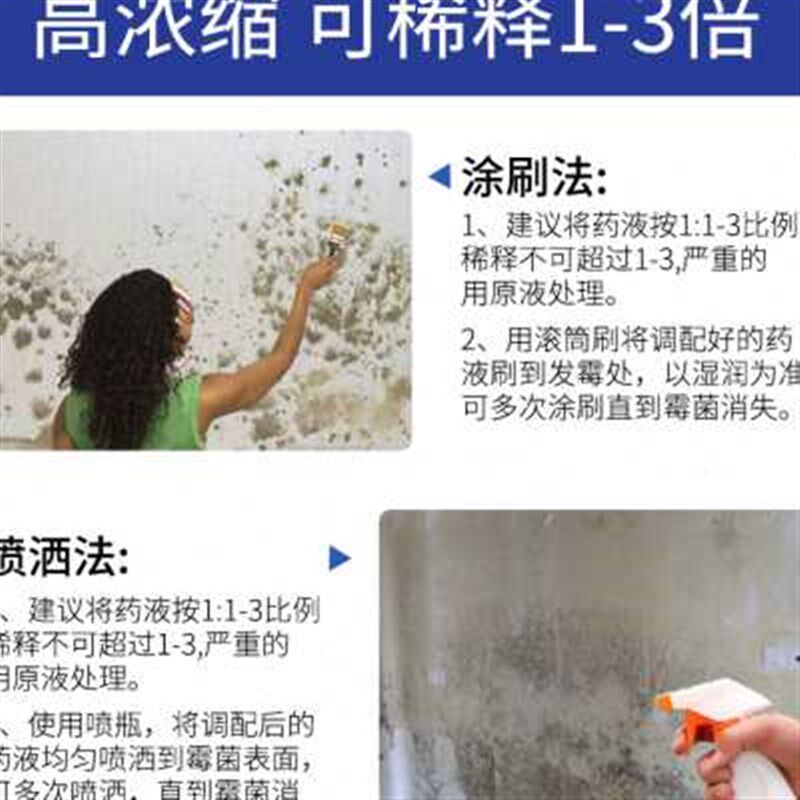 雅艺墙体除霉剂墙面去霉剂白墙霉菌清除剂车库壁纸W去霉斑防霉变