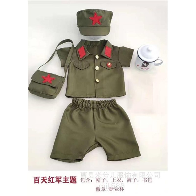 百天小红军百天小军装儿童摄影服装D百天摄影服装八路军儿童款军