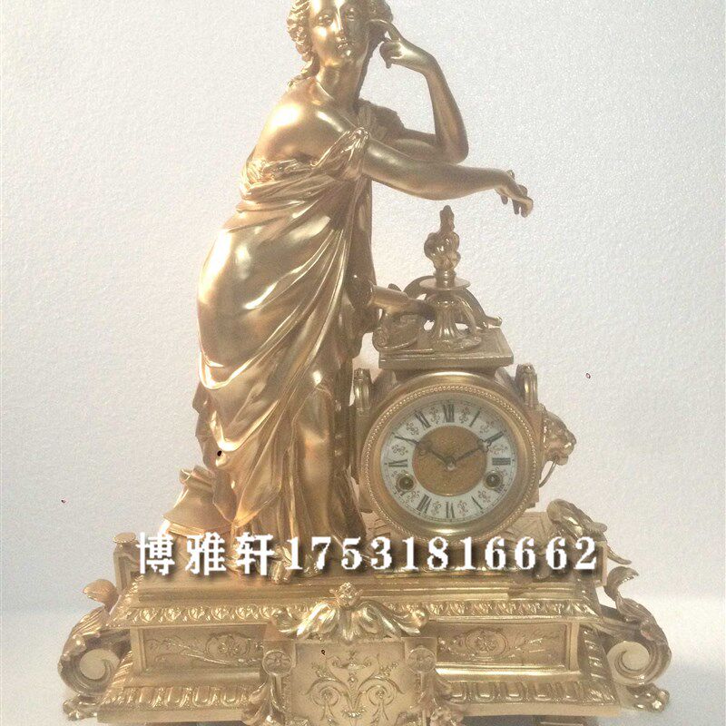 钟表纯铜欧式古典机械座u钟发条上弦报时台钟仿欧洲回流老钟表