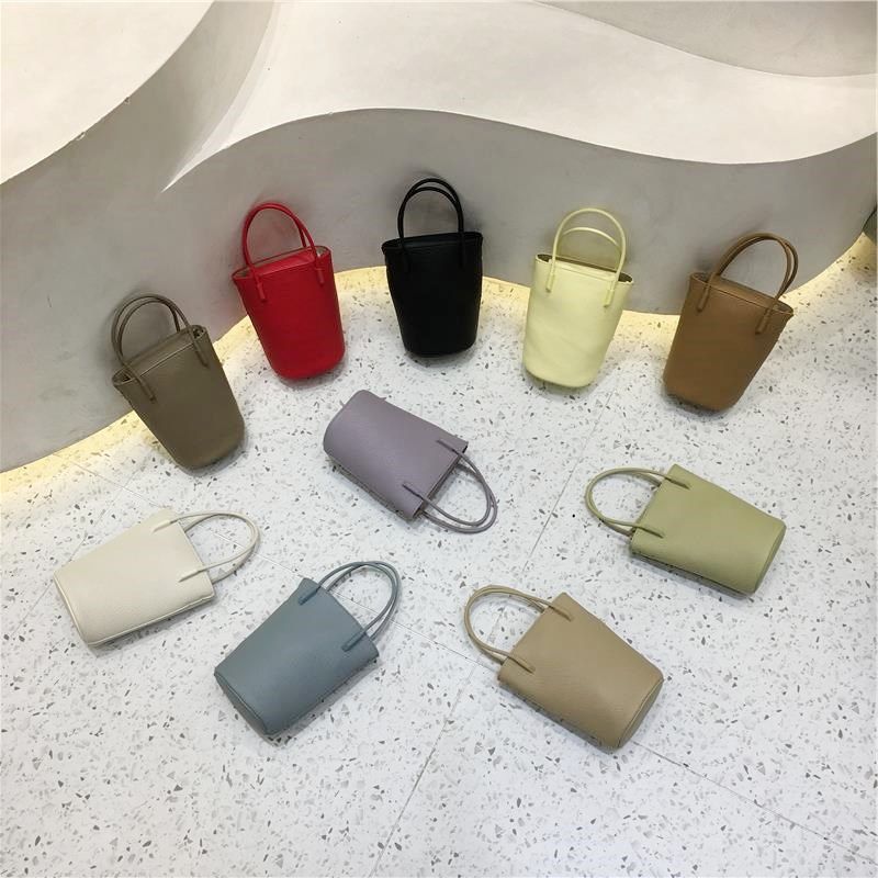 小脏柜 高级感精致荔枝纹百搭小手提包2H025新款单肩斜挎小水桶包