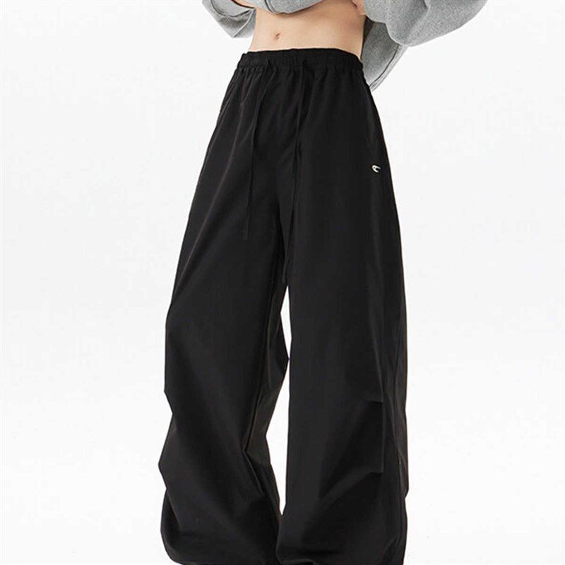美式宽松阔腿运动裤男夏季u新款大码冲锋裤休闲直筒褶皱工装伞兵,男装,卫裤,淘宝优惠券,粉丝福利购,淘宝优惠卷