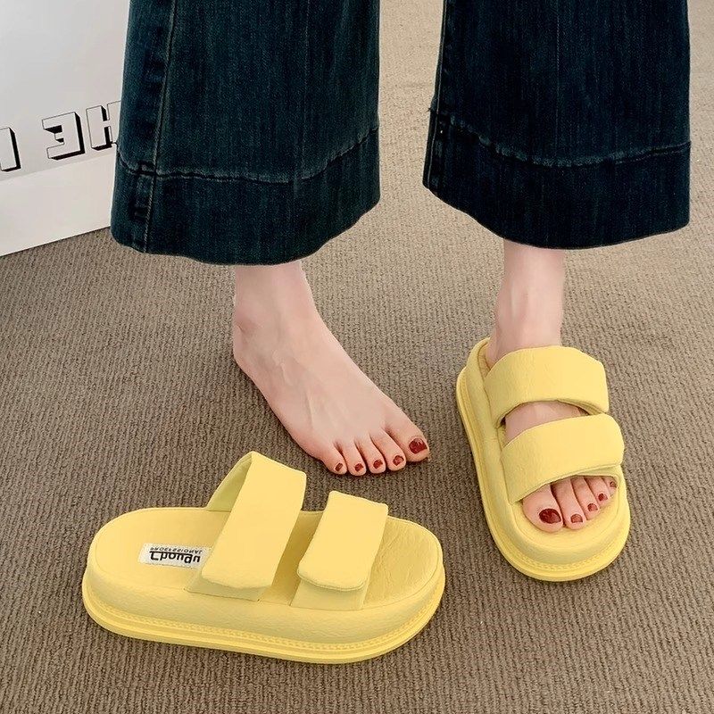 凉拖鞋女夏外穿2025新款外出厚底休闲时尚女P士孕妇半拖外出一字,女鞋,一字拖,淘宝优惠券,粉丝福利购,淘宝优惠卷