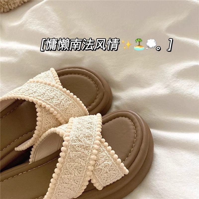33号小码女鞋34拖鞋女防滑防臭外穿海边运动O凉鞋厚底潮流增高凉