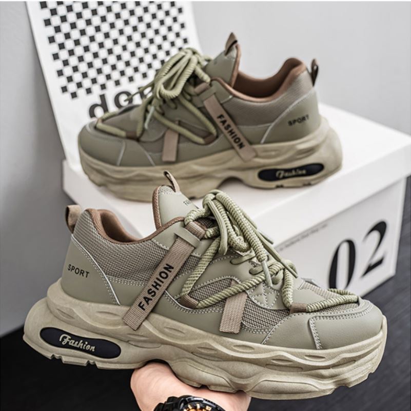 奈扶男鞋秋季透气网面防臭复古百搭运动休闲跑步厚底增高老爹潮鞋