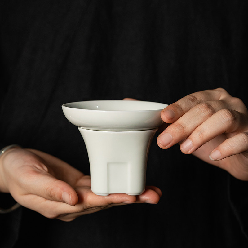 仿古釉陶瓷茶滤茶水分离手工茶叶过滤器茶隔泡茶漏网器茶具配件