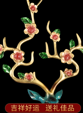 纯铜鹿鹿发财鹿摆件招财生财鹿大号家居客厅进门玄关电视柜装饰品