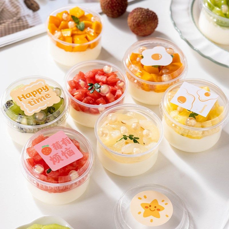 布丁杯一次性双皮奶专用碗果冻酸奶杯子塑料冰淇淋甜品打包盒商用,餐饮具,塑杯,淘宝优惠券,粉丝福利购,淘宝优惠卷