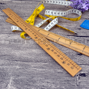 裁缝尺子竹尺老式一米一尺量布木尺30CM裁剪工具裁缝用品双面尺子