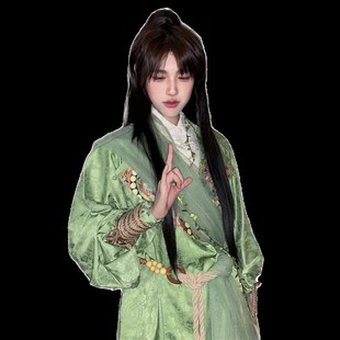 古风假发男生长发白六cos新中式高马尾古装汉服少年感假发全头套