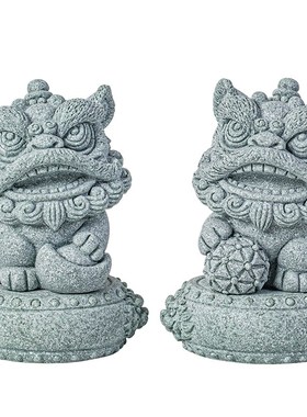 国潮醒狮可爱招财茶宠摆件创意元宝绣球办公室桌面装饰品开业礼物