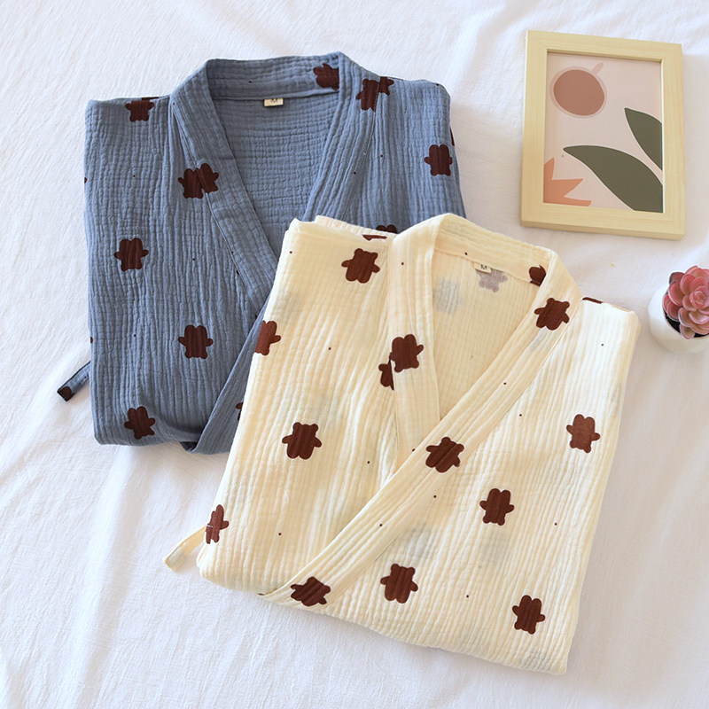 睡袍情侣睡衣女春秋款纯棉宽松大码全棉家居服秋季男和服睡裙日式,女士内衣/男士内衣/家居服,睡袍/浴袍,淘宝优惠券,粉丝福利购,淘宝优惠卷