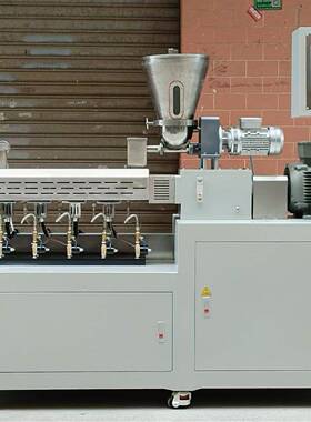 实验室双螺杆造粒机切粒速度1~35kg/h24mm膜口打样造粒设备