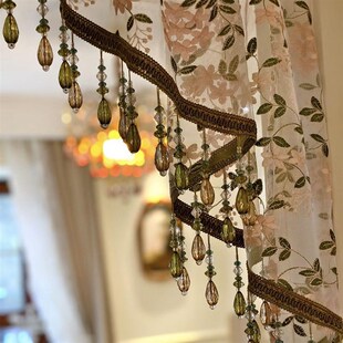 法式门帘复古刺绣蕾丝短帘氛围感半帘免打孔门帘走廊门对门隔断帘