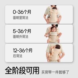 bvya比威亚Free美学家婴儿背带前抱式轻便透气抱娃神器遛娃小月龄