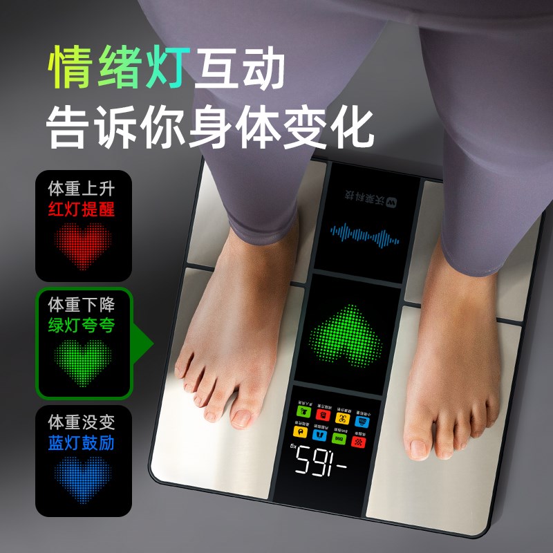 沃莱智能体脂秤电子称体重的家庭用高精准度小型人体健康计器