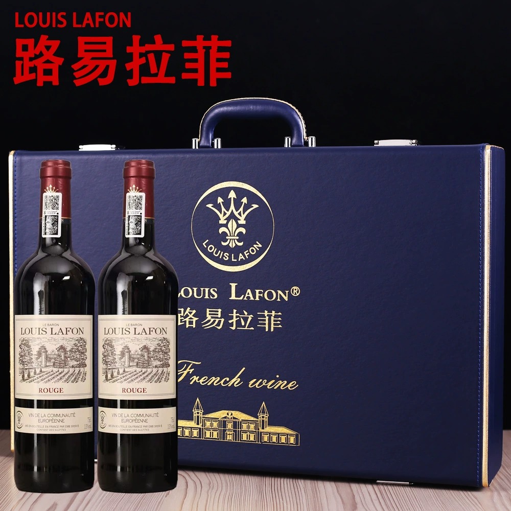 法国路易拉菲LOUISLAFON勃朗古堡男爵干红葡萄酒13.5度礼盒装正品