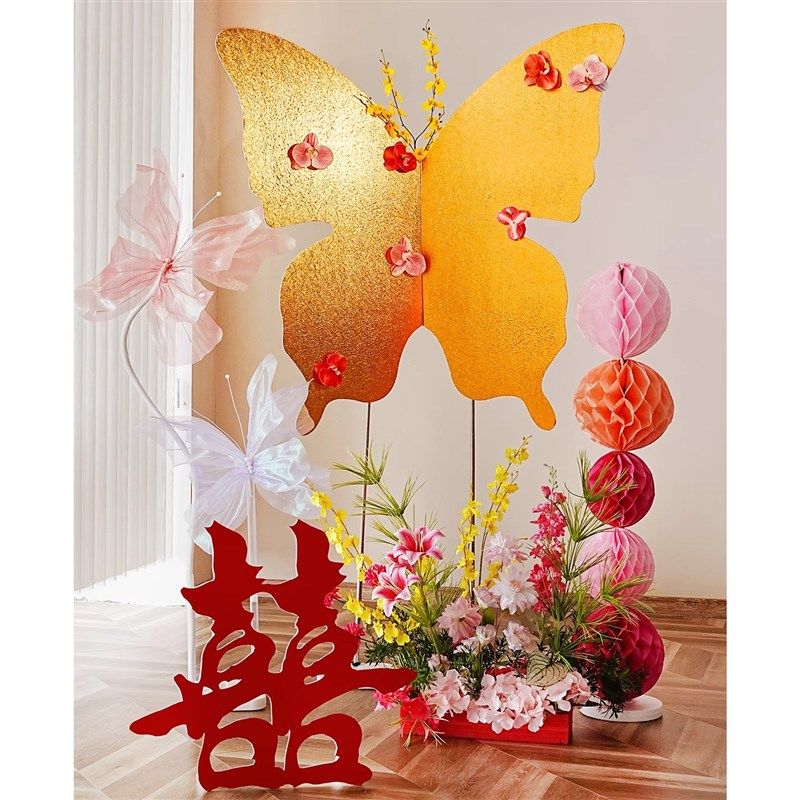 吾家婚品超大蝴蝶结KT板男女方结婚婚房布置套装婚礼晨袍拍照背景,节庆用品/礼品,拉花,淘宝优惠券,粉丝福利购,淘宝优惠卷