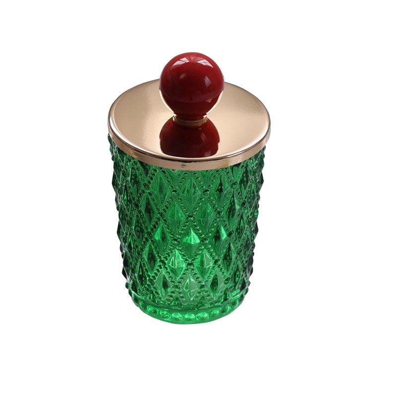 2024新款复古绿玻璃罐牙签筒牙线棉棒棉签收纳盒轻奢高颜值多巴胺,收纳整理,牙签盒,淘宝优惠券,粉丝福利购,淘宝优惠卷