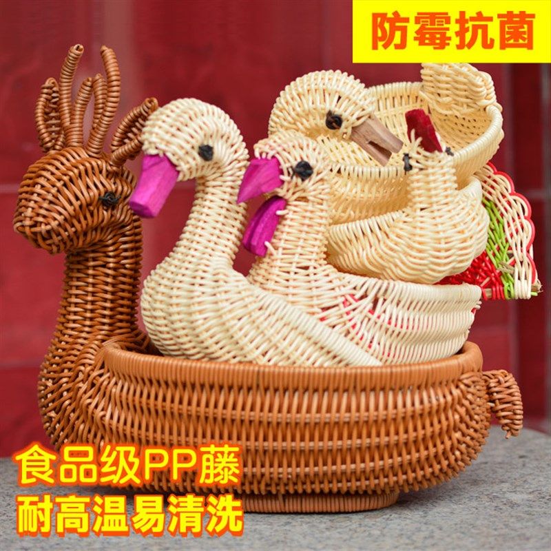创意水果篮 可爱收纳盒糖果盘 家用现代客厅 面包篮子藤编 塑料筐,餐饮具,果盆/果盘/果篮,淘宝优惠券,粉丝福利购,淘宝优惠卷