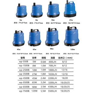 鱼缸水泵潜水泵过滤循环水泵底吸泵静音小型换抽水泵低水位吸水泵