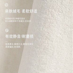 奶油风白色客厅地毯网红家用免打理懒人地垫隔音卧室少女床边垫子