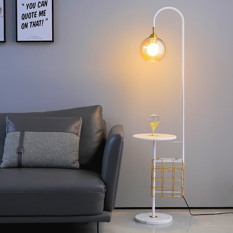 置物落地灯客厅卧室床头柜一体北欧轻奢复古沙发边几茶几充电台灯,家装灯饰光源,装饰落地灯,淘宝优惠券,粉丝福利购,淘宝优惠卷